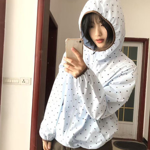 
Outdoor sports polka dot hooded sun protection clothing for women in summer 2026 new style beautiful unique loose cool sun protection clothing trendy