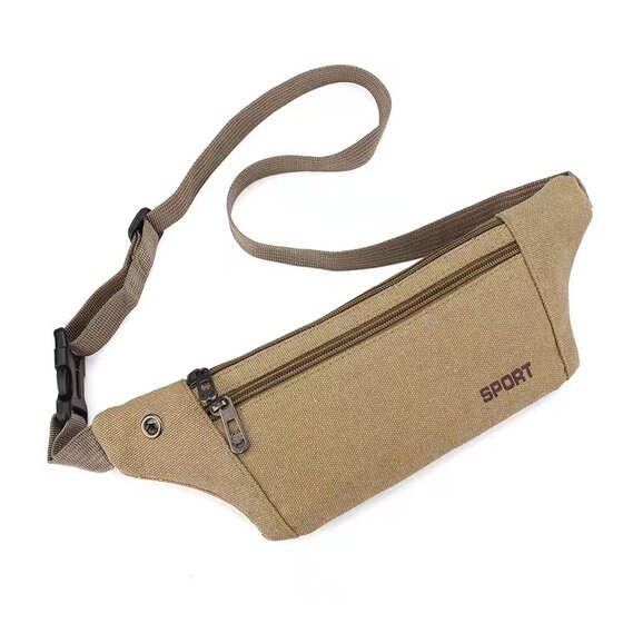 Men's new sports outdoor waist bag lightweight invisible thin running mobile phone waist bag close-fitting 7-inch cycling canvas