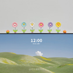 Healing and Dreamy Little Flower Computer Screen Decoration Ornament, an Office Mood-Stabilizing Item for Girls' Desks