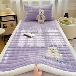 Fleece-Lined Mattress Pad, Milk Coral Fleece Mattress Topper, Soft Mattress Cover, Student Dormitory Single Blanket, Bed Sheet