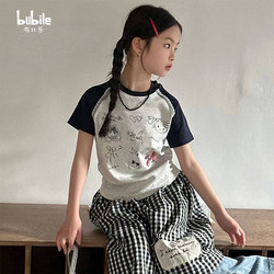 Girls' Short-Sleeved T-Shirt Summer 2026 New Style Kidsren's Cartoon Printed Cotton Top Girls' Summer Half-Sleeved Clothes