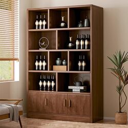 Solid Wood Wine Cabinet Living Room Wall Cabinet Storage Cabinet 2026 New Model Display Cabinet Home Wine Rack Storage Rack Storage Cabinet