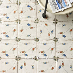 French-Style Vintage Small Tiles for Bathroom Floor, Kitchen Balcony Non-Slip Tiles, Matte Hand-Painted Style, Guesthouse Background Wall Tiles