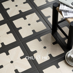 French-Style Patterned Tiles, Black Wood Grain Tiles, Bathroom and Kitchen Tiles, Finely Carved Matte Tiles, Suitable for Guesthouses, Coffee Shops, Commercial Spaces, and Are Wear-Resistant