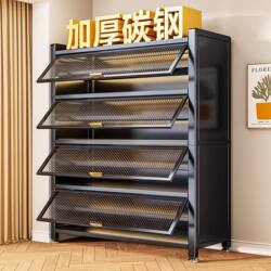 Steel Shoe Cabinet for Home Use, Integrated Against the Wall, Dust-Proof Storage Cabinet for Entryway, Multi-Layer Large-Capacity Shoe Rack