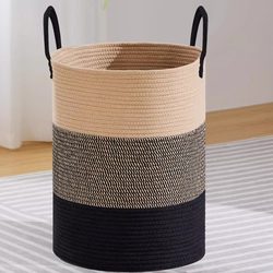 Simple Home Dirty Laundry Basket, Cotton Rope Woven Clothing Storage Basket, Large Toy Storage Basket, Guesthouse Hotel Dirty Laundry Hamper