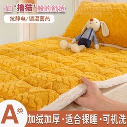 Class a Taffeta Velvet Mattress for Home Bedroom, Soft Cushion Mattress for Student Dormitory, Single Thickened Blanket Pad, Fleece-Lined Bedding