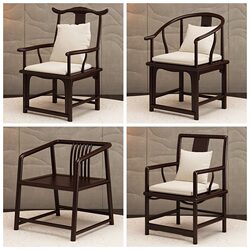New Chinese-Style Backrest Chair, Modern Leisure Chair, Commercial Office Negotiation Chair, Designer Solid Wood Dining Chair Set, White Frame