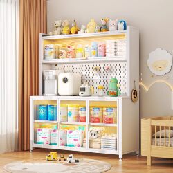 Baby Feeding Table Steel Storage Cabinet Baby Supplies Storage Rack Floor-Standing Multi-Layer Thickened Wall-Mounted Integrated Cabinet