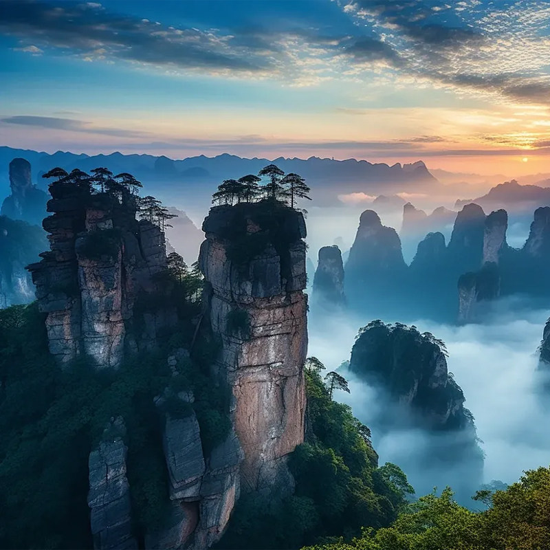 晚班高铁长沙出发张家界旅游4天3晚武陵源森林公园天门山凤凰古城