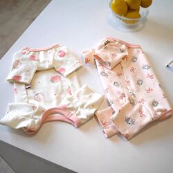 Spring and Autumn Casual Pet Clothes for Cats and Dogs, Belly-Covering Four-Legged Outfit, Pajamas for Teddy, Bichon, Pomeranian, Small Puppies