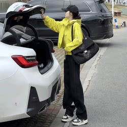 Hooded Double-Zipper Jacket for Women, Spring New Style, Korean Version, Loose and Versatile, Slimming, Casual Top for Petite Figures