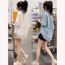 Summer White Short-Sleeved Shirt for Women 2024 New Korean Style Loose Slimming Chic Three-Quarter Sleeve Top Casual Shirt