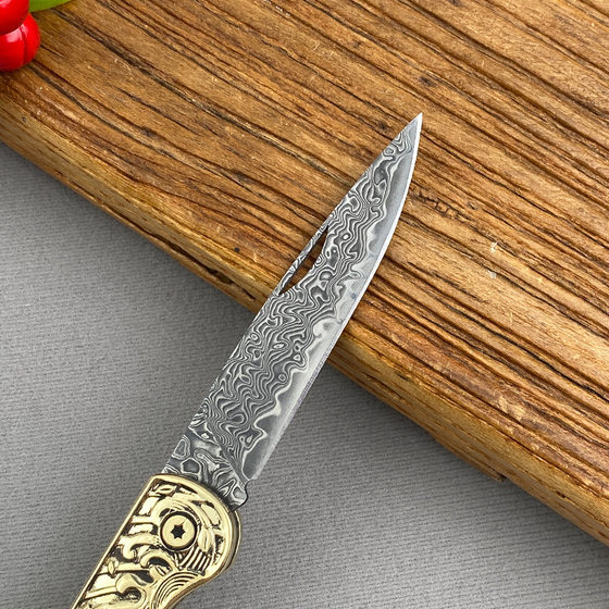 
Swiss Army Knife Fruit Knife High Hardness Folding Knife Damascus Steel Knife Fruit Knife Folding Knife Blade Carrying Knife