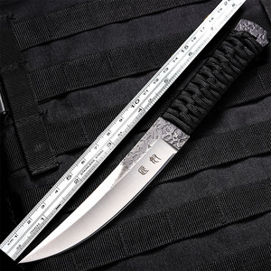 Swiss Army Knife Fruit Knife High Hardness Portable Melon Cutting Knife Bodyguard Fruit Knife Straight Knife Leather Portable Knife Small Knife