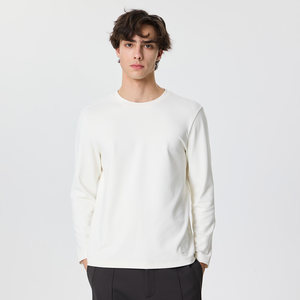 
LIUJO UOMO Men's Autumn and Winter Casual, Comfortable, Slightly Elastic Slim Fit Round Neck Long Sleeve T-Shirt Top