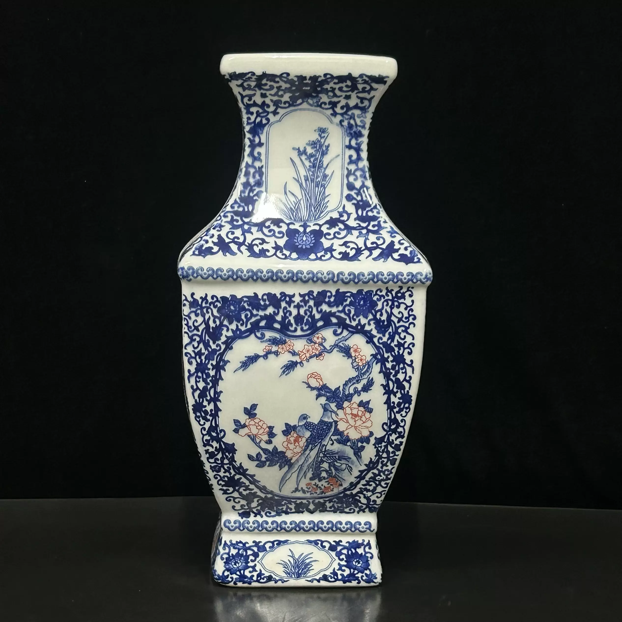 宋汝窑天青釉三羊开泰尊瓶古董古玩收藏家居摆件精品仿古瓷器