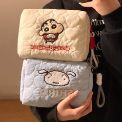 Cute Crayon-Style Small Hand-Held Cosmetic Bag for Women, Portable Large-Capacity Skincare Storage Bag, Travel Toiletry Bag