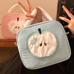 Cute Apple Portable Makeup Bag for Women, Large Capacity with Compartments for Skincare and Toiletries, Travel Storage Bag 2026