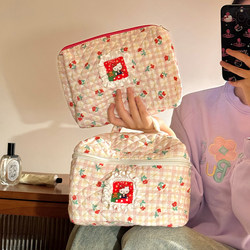 Cute Cat Cosmetic Bag for Women, Portable Large-Capacity Student 2026 New Travel Toiletry Bag with Partition Storage Bag