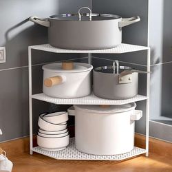 Pot storage rack kitchen g room countertop corner rack household sink pot rack cupboard pot layered rack