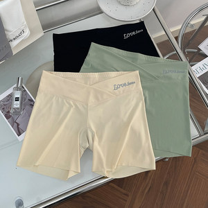 Pregnant women underwear safety pants di -in -summer anti -light cotton stall ice silk thin mid -late -stages of bottoming shorts
