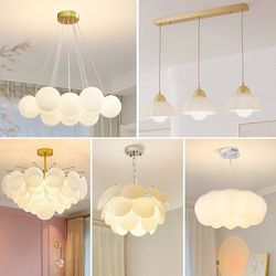Planet Lamp Bedroom Chandelier Cream Style Simple Post-Modern Glass Wind Chime Pine Cone Lamp Living Room X Whole House Lamp Set