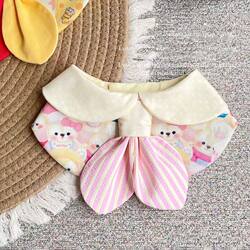 Pet Bibs Cute Cartoon Academy Internet-Famous Cat Scarf Decoration Dog Bibs Large Dogs Small Dogs