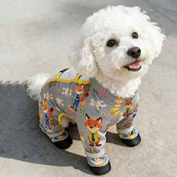 Dog Dust-Proof Pants with Attached Feet, Waterproof and Urine-Proof, a Four-Legged Outfit for Bichon Puppies to Go Out and Walk the Dog, Anti-Dirt Clothing