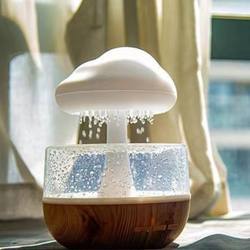 Simulated Rain Sound Humidifier Room Desktop Sleep Aid Aromatherapy Rain Colorful Creative Home Atmosphere Night Light Bedroom