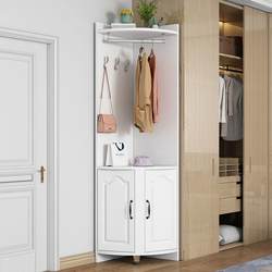 Coat Rack Solid Wood Multifunctional Corner Clothes Rack Corner Cabinet Bedroom Corner Storage Shelf Floor-Standing Triangular Wardrobe