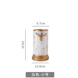 Nordic light luxury golden deer head ceramic vase living room table decoration ornaments dry flower flower arrangement simple flower Y