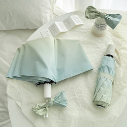 Sea Salt Blue Gradient Umbrella, Sun Umbrella, Dual-Use for Sun and Rain, Black Coating, Uv Protection, Sunshade Umbrella, Automatic, for Women