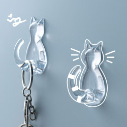 【1·9 Ten Pieces】Household Special-Purpose Bathroom Dormitory-Specific Strong Creative Transparent Adhesive Hooks Wall Hooks