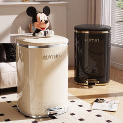 Trash Can for Home Use, Light Luxury, Large Capacity, 2026 New Model, with Lid, Foot-Operated, for Living Room, Bathroom, Toilet, Bedroom, Wastebasket