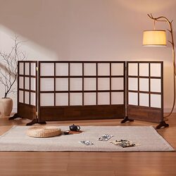 New Chinese-Style Screen, Retro Partition for Living Room, Solid Wood, Foldable, Simple, Suitable for Guesthouses and Bedrooms, with Thick Frame Folding Screen