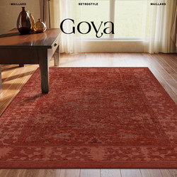 Goya Light Luxury American-Style Carpet for Living Room, Vintage Red Bedroom Bedside Rug, 2026 New Model, Wipeable and Washable