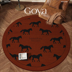 Goya Round Carpet Mat, Light Luxury, Mid-Century Style, American Style, Living Room Coffee Table Mat, Desk, Bedroom, Cloakroom Floor Mat, French Style