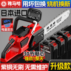 Imported Brushless 30-Section Rechargeable Electric Chainsaw, Handheld High-Power Multi-Functional Household Outdoor Tree Cutting and Logging Electric Chainsaw