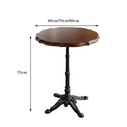Retro cafe table solid wood baking shop dining table medieval style light food milk tea shop dessert shop small round table