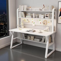 Desk and Bookshelf Integrated Table, Home Children's Study Table, Bedroom Desktop Computer Table, Simple Writing Desk, Workbench