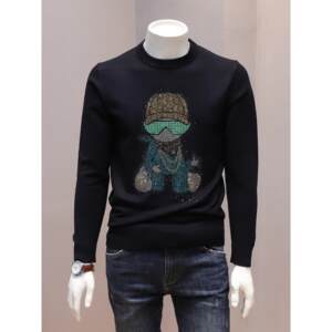 
Fashionable brand new spring and autumn pullover sweater Korean version of youth fashion slim fit fashion trendy men's sweater top