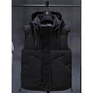 
Trendy brand new spring and autumn down jacket vest men's vest coat couple large size cardigan personalized hooded vest