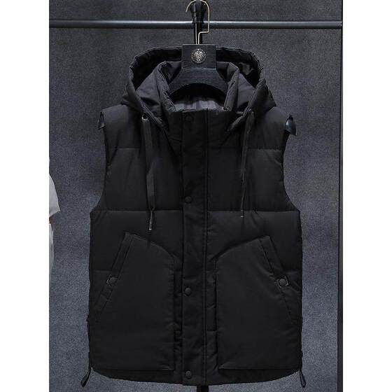 
Trendy brand new spring and autumn down jacket vest men's vest coat couple large size cardigan personalized hooded vest