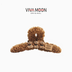 Plush Teddy Bear Hair Clip for Curly Hair, Autumn and Winter Hair Clip for Women, Cute Cartoon Shark Clip, Back of the Head Bun Clip, Simple Hair Accessory