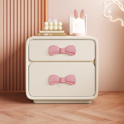Girls' Small Bedroom Cream-Style Solid Wood Bedside Table Light Luxury Simple Modern Cute Side Cabinet Storage Rack
