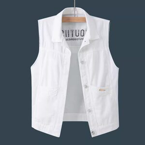 
Denim vest men and women 2025 spring and summer new style fashionable slim outside wearing versatile short top vest jacket men