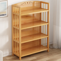 Bamboo Bookshelf Simple Multi-Layer Children's Storage Rack Kitchen Storage Rack Student Home Living Room Storage Bookcase Floor-Standing