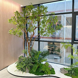 Large Artificial Horsewood Tree Green Plant Fake Tree Landscape Plant Indoor Decoration Hotel Window Display Ornament