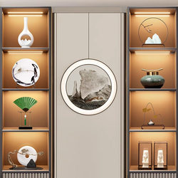 New Chinese-Style Home Furnishings, Model Room Soft Decorations, High-End Tea Room, Living Room, Wine Cabinet, Entrance Hall, Antique Shelf Decorations